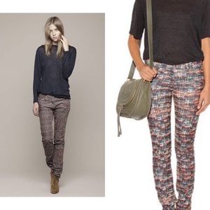 Isabel Marant pants Etoile Itzel corduroy skinny straight leg abstract size 10